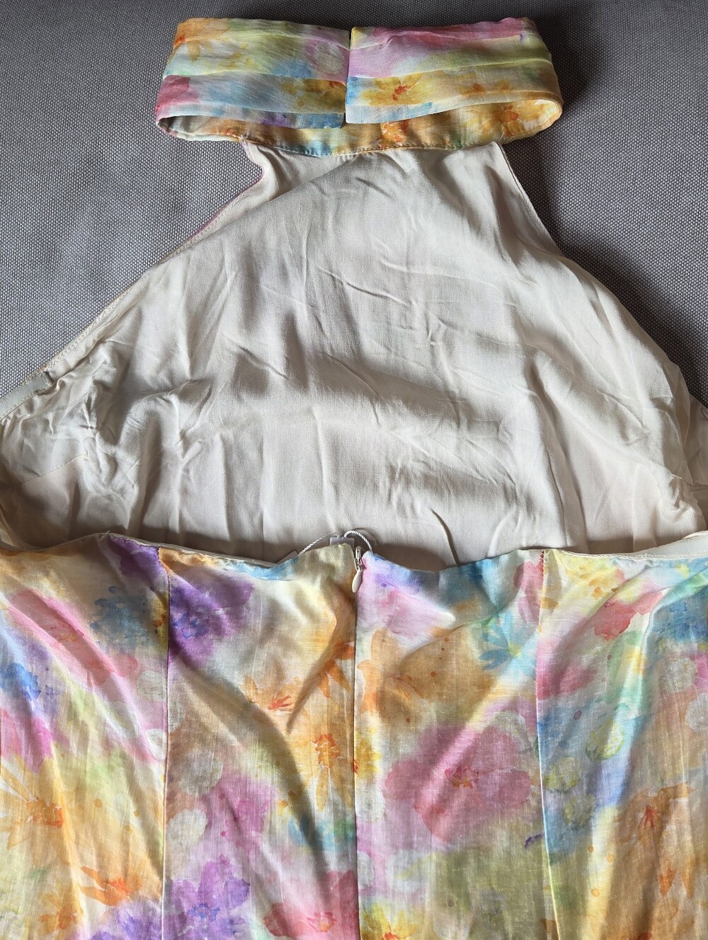 ASTR 🏷️NWT Watercolor Abstract Floral Halter High Neck Fit & Flare Lined XL - Picture 6 of 8